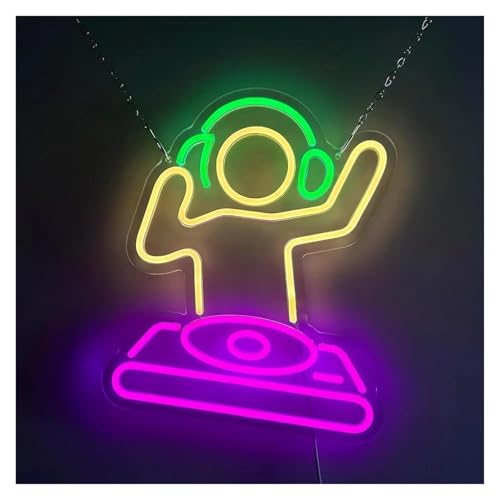 Letrero de neón para DJ Boy luz LED regulable para lámpara noche para USB letras luminosas para pared