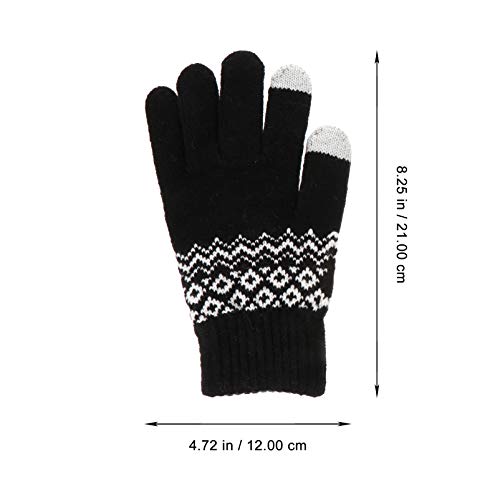 ULTECHNOVO Luvas de Inverno Unissex Com Tela de Toque Luvas Tricotadas Quentes Luvas Antiderrapantes