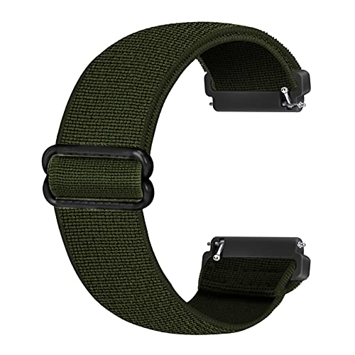 Ecogbd Bracelet élastique de rechange compatible avec la sangle Fitbit Versa/la sangle Fitbit Versa Lite/la sangle Fitbit Versa 2, bracelet en nylon en tissu souple pour femme homme (Armée verte) Cover