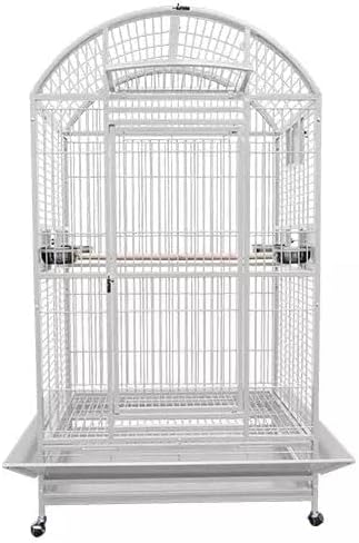 King's Cages 9004030 Parrot CAGE Dome Top Bird Cage with New Locks Toy Toys Macaws Cockatiel Parakeet (White)