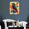 Raven on Vinyl Record Pop Art Iron Water Proof Wall Art Decoration for Women Gift Home Bar Decorations15.7"x11.8" #4