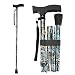 Folding Walking Cane, LIXIANG, 5-Level Height Adjustable Walking Stick for Men & Women with Comfortable Plastic T-Handle Portable Walking Stick, Green Floral Printing