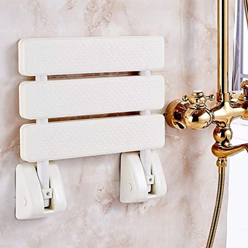 Tabouret de douche pliable mural et banc de bain blanc - 5