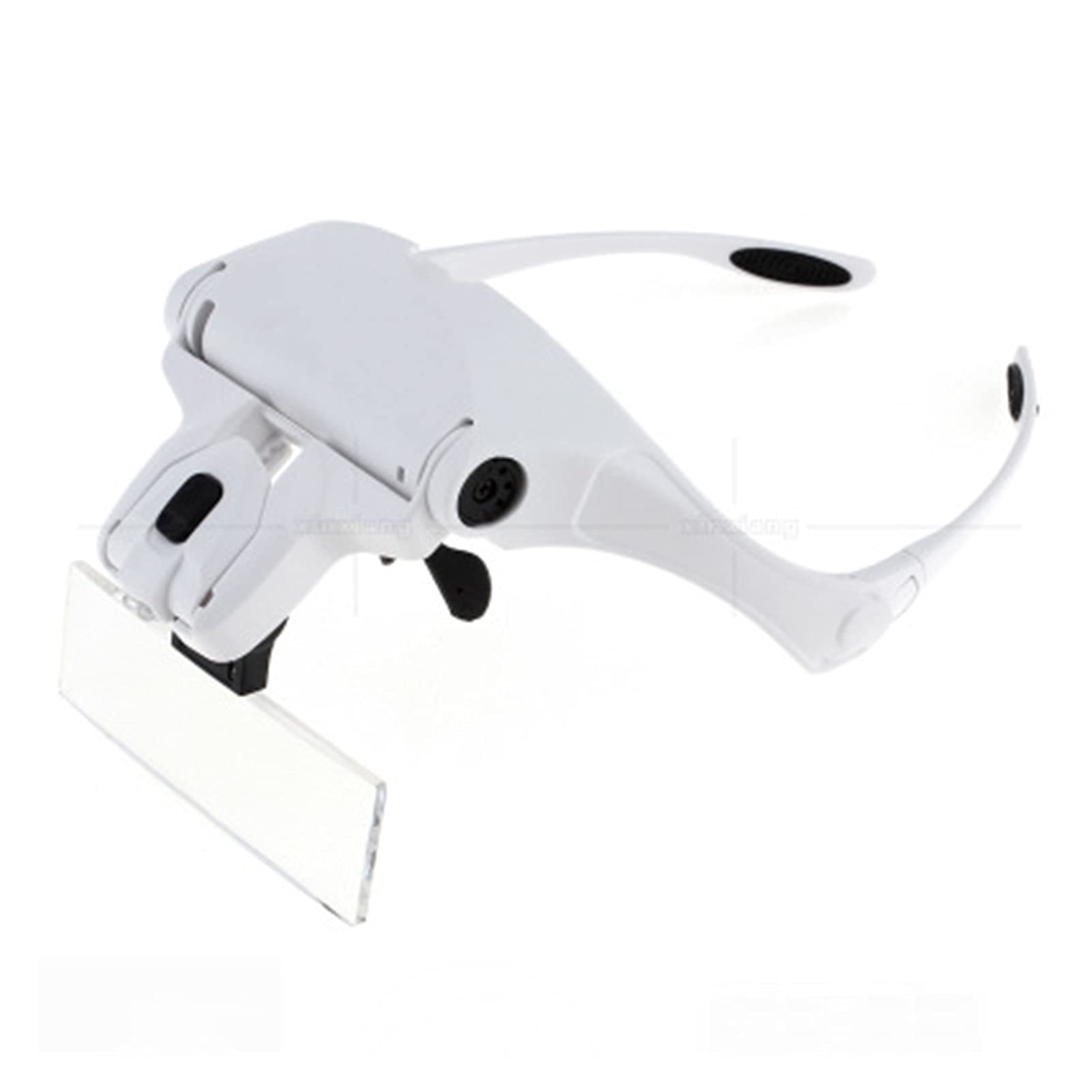 asdchZen Head Magnifier Glasses,Headband Magnifying Glass Portable Head Wearing Magnifying Glass Lens Eyeglass Interchangeable Mount Bracket Headband Magnifier With 2 Lights 5 Lenses