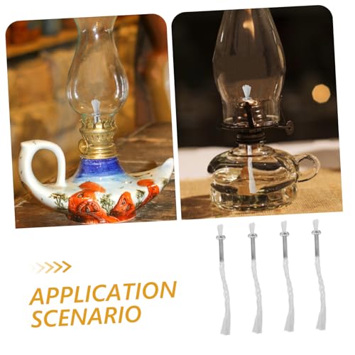 4 mechas para lámpara de aceite con soporte de hierro miniatura 5