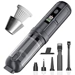 Car Vacuum Cleaner, 4-in-1 Mini Cordless Handheld Vacuum with 24000Pa Suction, 3 Suction Mode, Type-C Charge, Portable Car Hoover with One-Touch Cleaning for Home Office Desk Keyboard Pet Hair (Black)