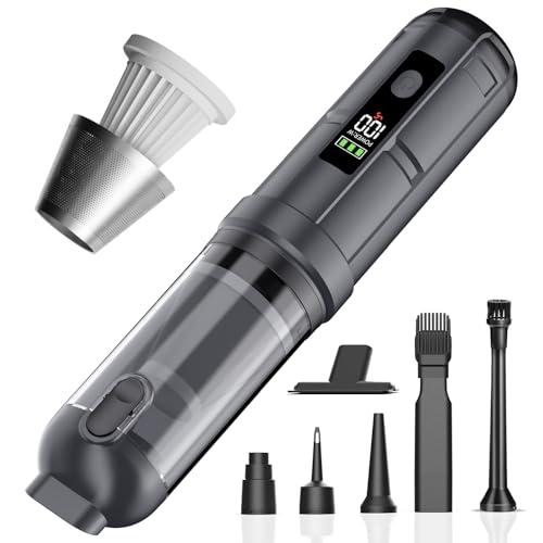 Car Vacuum Cleaner, 4-in-1 Mini Cordless Handheld Vacuum with 24000Pa Suction, 3 Suction Modes, Type-C Charge, Portable Small Vacuum with One-Touch Cleaning for Home, Office, Desk, Keyboards, Pet Hair