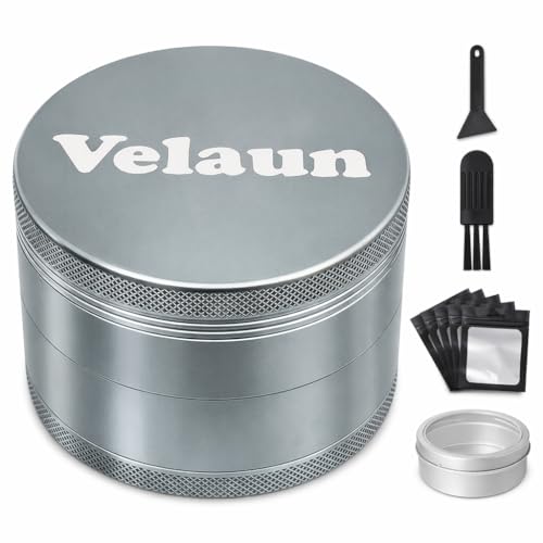 VELAUN 3-Inch Herb Grinder with Storage Bag and Can