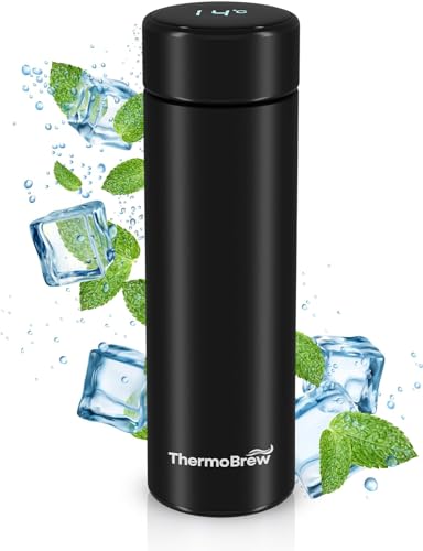 THERMOBREW Smart Hot Water Flask Thermal Flask for Baby Bottles Flask for Hot Drinks with Temperature Display Feature Stainless Steel Water Bottle