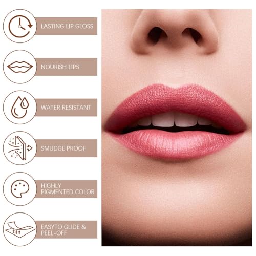 LOPHE Peel Off Lip Stain, tatuaż do ust z matowym wykończeniem, długotrwała farba do ust, odporna na działanie wody, trwała, 5 ml, czerwone wino