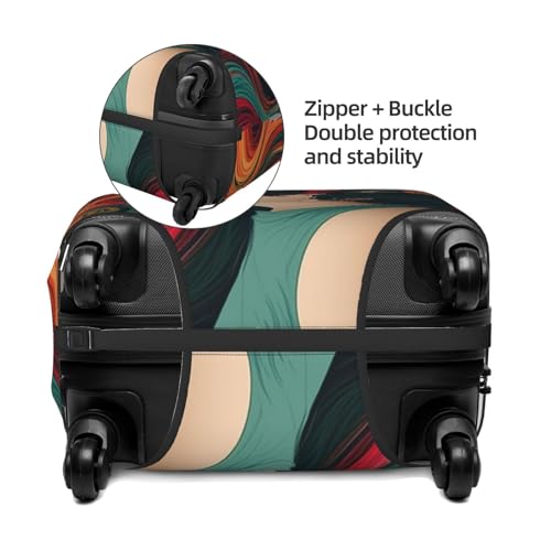 Woman With Long Colorful Hair Luggage Suitcase Covers Elastic Washable Travel Luggage Protector Anti Scratch Travel Suitcase Protective Cover For Kid And Adult, Fits 18-32 Inch Luggage3