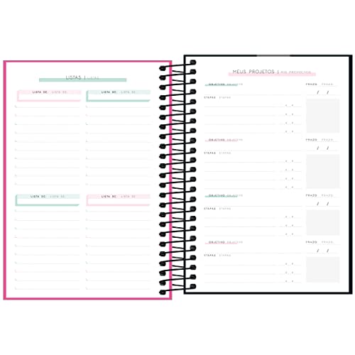 Planner Espiral 13 x 18,8 cm Neon 2023 - Pink - Tilibra