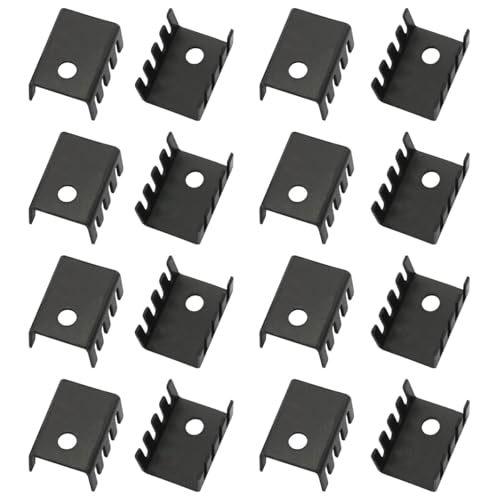 Disipadores TO-220 de aluminio JianLing negros de 19x15x10mm para placas base