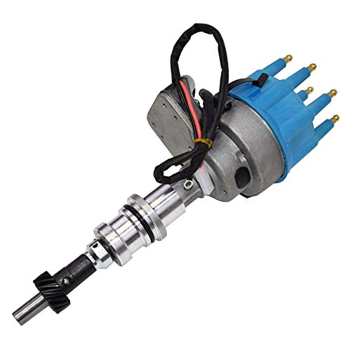 A-Team Performance - R2R Ready To Run - Complete Distributor Compatible With Ford Windsor V8 221, 260, 289, 302 Small Block Sbf 289 302 Two-Wire Installation Blue Cap #TOP5
