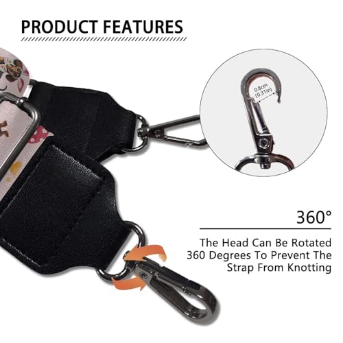 Image of GLENLCWE Dachshund Mushroom Purse Straps Replacement Crossbody Adjustable Bag Strap for Purses, Wide Shoulder Strap for Women Guitar Purses