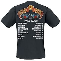 Guns N’ Roses Tour 1988 Homme T-Shirt Manches Courtes Noir Regular/Coupe Standard - Les Beatles, Paul McCartney, John Lennon, RIngo Starr, George Harrison Guns N' Roses Tour 1988 Homme T-Shirt Manches Courtes Noir Regular/Coupe Standard – Image 2