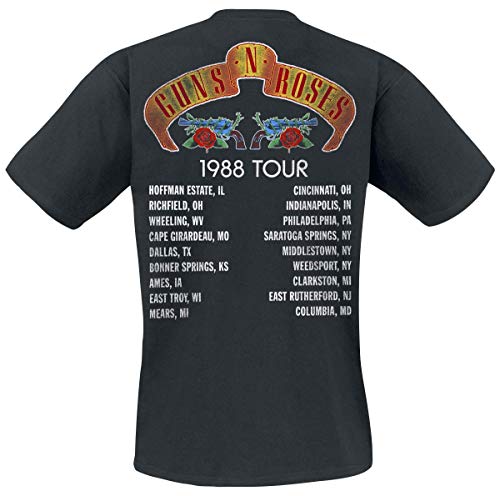 Guns N’ Roses Tour 1988 Homme T-Shirt Manches Courtes Noir Regular/Coupe Standard - Les Beatles, Paul McCartney, John Lennon, RIngo Starr, George Harrison Guns N' Roses Tour 1988 Homme T-Shirt Manches Courtes Noir Regular/Coupe Standard – Image 3