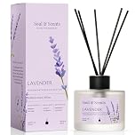 Soul & Scents 120Ml Lavender Reed Diffuser Set | Free 6 Fiber Reed Sticks | Toxin Free & Stress Relief | Long Lasting | Smoke Less Room Freshener for Home, Bedroom, Living Room & Office