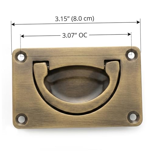 Manija de puerta oculta con acabado en bronce y diseño abatible de fácil montaje para gabinetes 3
