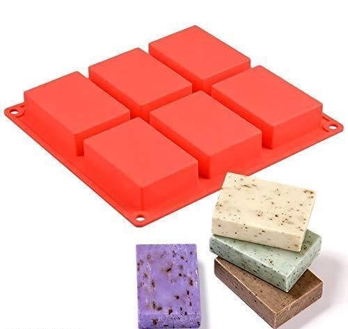 Redsky 100gm 6-CavityRectangle Shape Silicone Mold, 1pc Rectangle Shape Molds for Making Handmade Soap, Chocolate, Soap Candles, Cake, Pudding, Resin Candy Muffin Bakeware Mould and Jelly(Multicolor)-image-21