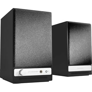 Audioengine HD3 Wireless Speakers with Bluetooth – 60W Powered Computer Speakers for Desktop Monitor and Home Music System with aptX HD Bluetooth, AUX, USB, RCA, 24-bit DAC (Black, Pair)