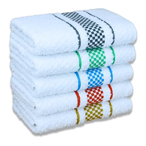 Kit 05 Pano de Prato Atoalhado Para Cozinha Felpudo Premium Gourmet 45x70cm 370g/m² 100% Algodão - S