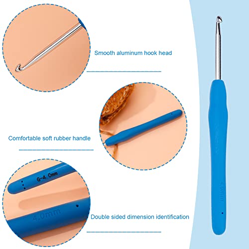 Image of Crochet Hook, 4.0 mm Ergonomic Crochet Hook, Crochet Needles for Arthritic Hands, Knitting Needles with Soft Handle Beginners and Experienced Hobbyists (4.0 mm)