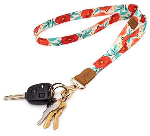 POCKT Slim Card Holder Wallet + Neck Lanyard for Keys Bundle for Women | Poppy3