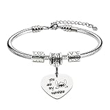 TAGOMEI Charm Bracelets for Women Girls You Are My Sunshine Heart Bracelets Gifts for Daughter Women
