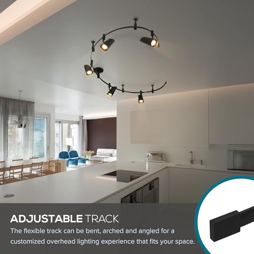 Catalina Lighting Lunar 5-Light LED Flex Track Ceiling Light with Adjustable Heads, Ideal for Kitchen, Living Room, and Home Lighting, Black Finish by Catalina Lighting - Image 4