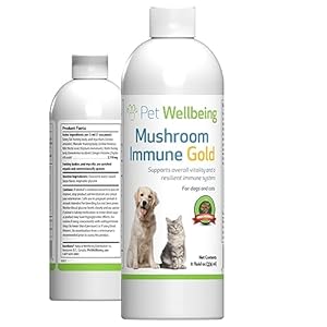 Pet Wellbeing Mushroom Immune Gold for Dogs – Vet-Formulated – Complementary Immune Support with Reishi, Maitake, Turkey Tail – Functional Mushroom Supplement 8 oz (237 ml)