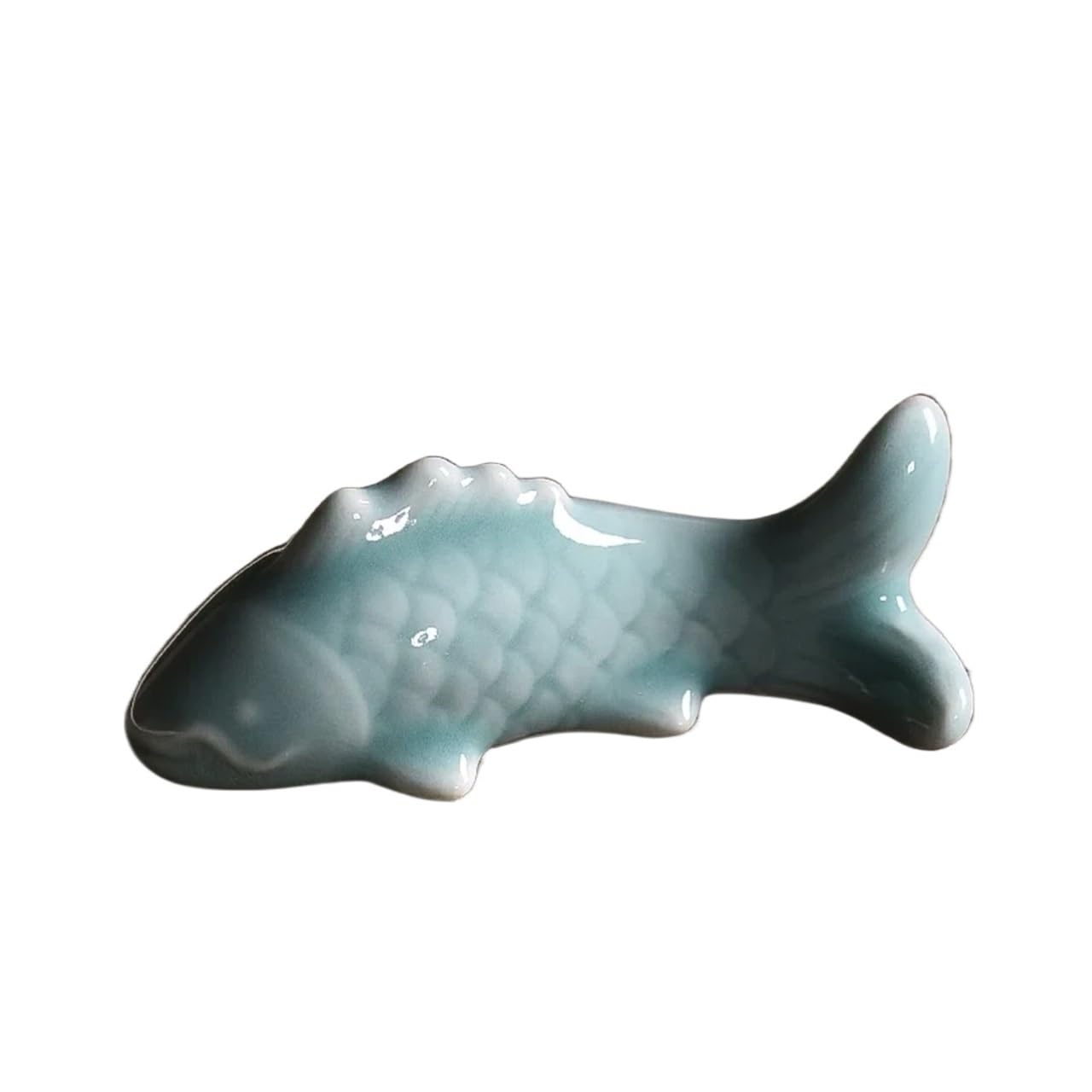 ENGENDER Kung Fu Tea Pet Ceramic Clay Tea Pet Carp Decoration Cute Home Living Room Handmade Statue(01)