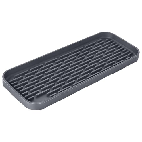 Drip Tray - Silicone Non Slip Bar Mat for Coffee and Beverage Catching | Waterproof Grid Design, Spill Resistant, Flexible Drain