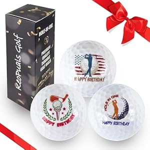 Happy Birthday Golf Ball Set for Golfer Novelty Gift for Dad Men Women Golf Ball Gift Set Double Practice Golf Ball