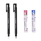  Tombow Mono Zero Eraser Set Incluye x1 soporte redondo negro y x1 soporte cuadrado con x2 de cada recarga de borrador
