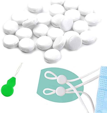 Cord Locks for Masks, Silicone Rope Toggles for Drawstrings, Adjustable Mask Elastic Cord Buckles Earloop Locks Non-Slip Stopper Adjuster, Suitable for Adult Children Masks(100Pcs)