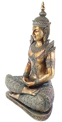 Estatua budista decorativa de resina 12 in bronce miniatura 2