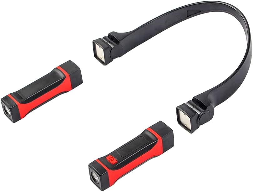 LED Neck Reading Light Book Light for Reading 2 Brightness Levels Bendable Arms