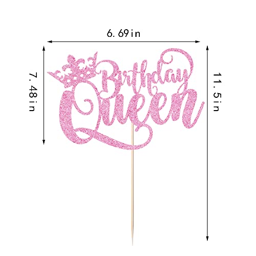 Kaoenla Glitter Crown Logo Birthday Queen Cake Topper - Girls Ladies Happy Birthday Party, Birthday Cake Decoration (Pink) #TOP3