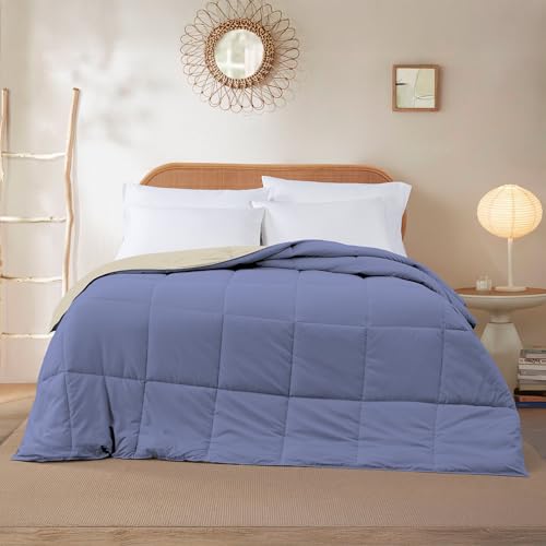 Image of Modern Threads Down Alternative Reversible Comforter Blue /Cream Queen