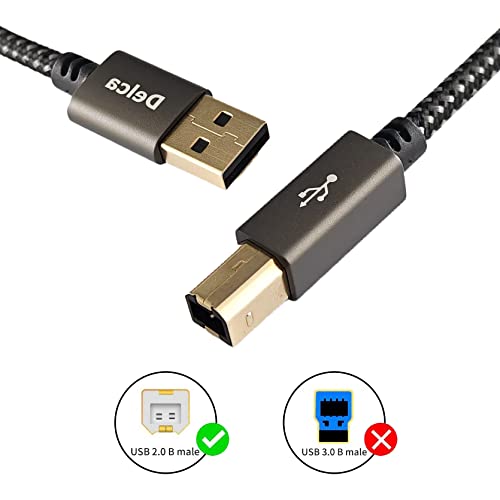 Prime Delca Printer Cable 6 Feet/1.8 Meters I Nylon Braided USB 2.0 Cable Type A Male to Type B Male Scanner Printer Cord I Compatible with Canon, Brother, Epson, Samsung, Hp, Dell... - Image 4