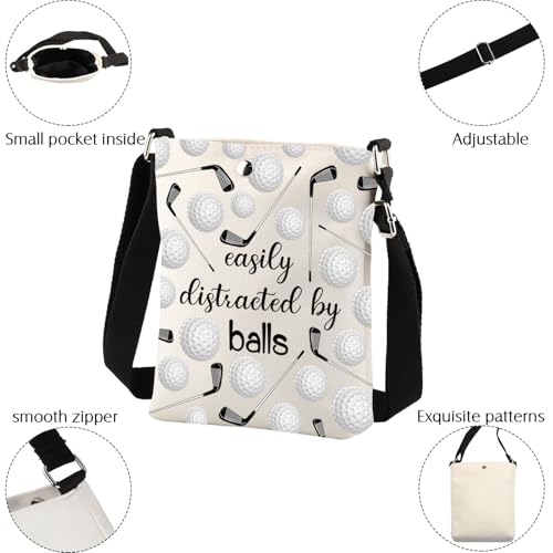 Golf Crossbody Bag Golf Gifts Easily Distracted By Balls Crossbody Bag Funny Golf Gift Golf Fans Gift Golfing Crossbody Purse4