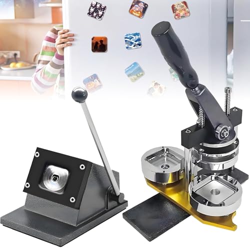 Máquina para Hacer Pegatinas para refrigerador, Prensa para Hacer imanes de Fotos DIY, con Prensa, Cortador de Papel y 100 Juegos de Materiales para Regalos y decoración