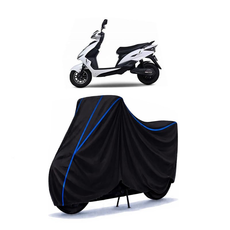 Image of Scooty Cover Water Resistant for EeVe Wind EeVe Forseti | Universal Scooter & Bike Cover | Heavy Duty UV Dust, Rain & Scratch Protection Weather Indoor Outdoor | Black with Blue Piping