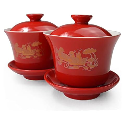 Liang baobao Gaiwan - Juego de 2 tazas de té de porcelana de 8 onzas Cover