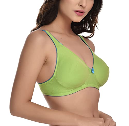 Image of StyFun Women Cotton Non-Padded Non-Wired Seamless Everyday Bra Multicolor Cup- B See Main Image to Check How Many Bras You Will Get
