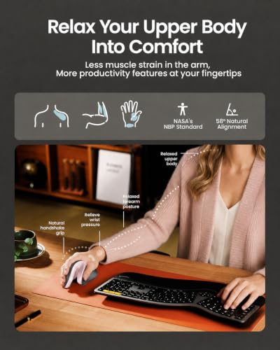 Image of ProtoArc EM11 NL Wireless Ergonomic Mouse, Rechargeable, Black Pink