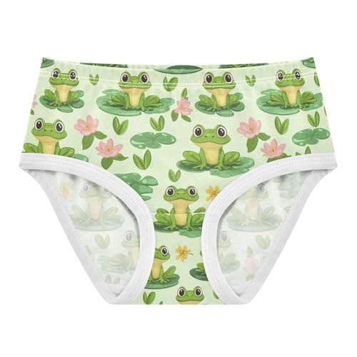 ZZKKO Cute Pond Frog Girls Underwear Toddler Panties for Girls Comfort Brief Size 2-8T