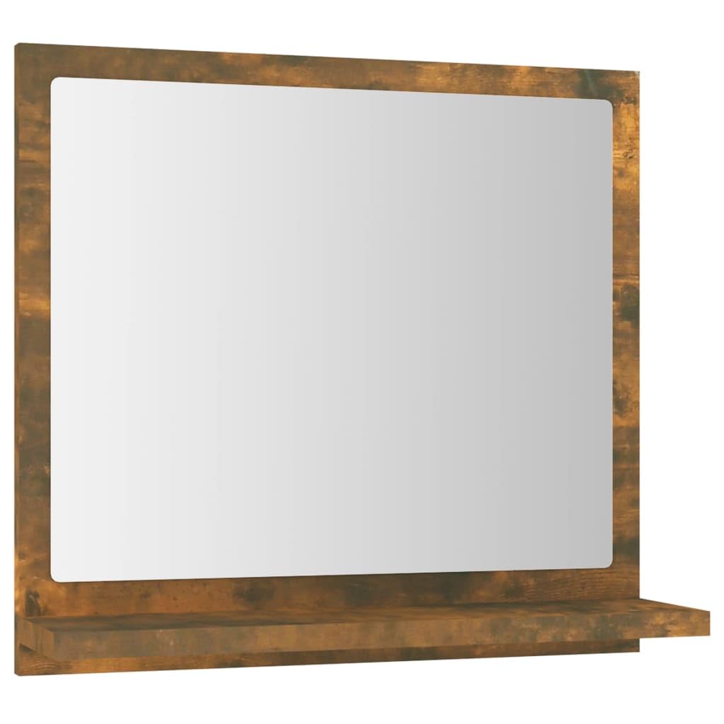 vidaXL Bathroom Mirror Smoked Oak Engineered Wood Make up Vanity Wall