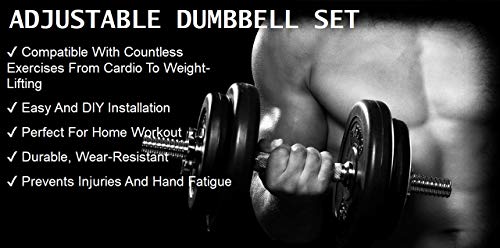 Image of BULLAR 30 Kg Adjustable Dumbbells Set with Pair of Dumbbell Rods and Pvc Weight Plates